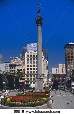 Stock Photo - Memorial column at public square, Union Square, San Francisco, California, USA . Fotosearch