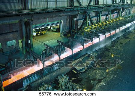 Stock Photograph - Metal sheath furnace smelting plant, Aviles, Asturias, Spain . Fotosearch