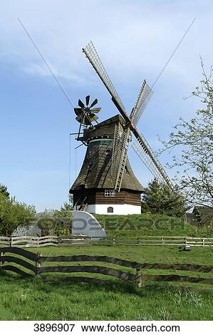 Stock Photo - Mill museum, Gifhorn, Lower Saxony, Germany, Europe . Fotosearch