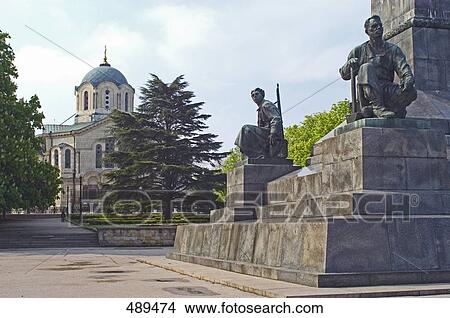 Monument in front of cathedral, St. Volodymyrs Cathedral, Ukraine View Large Photo Image Picture - Monument in front of cathedral, St. Volodymyrs Cathedral, Ukraine . Fotosearch