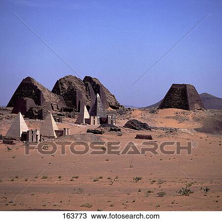 Monuments in desert, Monument Necropolis Meroe pyramids, Sahara Desert, Sudan View Large Photo Image Stock Image - Monuments in desert, Monument Necropolis Meroe pyramids, Sahara Desert, Sudan . Fotosearch