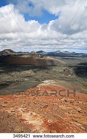 Stock Image - National Park Timanfaya, Lanzarote, Canary Islands, Spain, Europe . Fotosearch