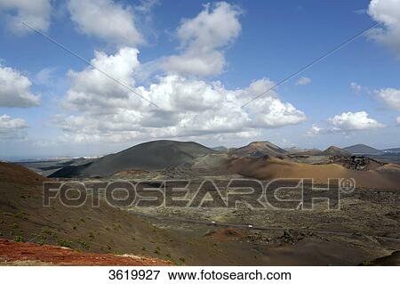 Stock Photo - National Park Timanfaya, Lanzarote, Canary Islands, Spain, Europe . Fotosearch