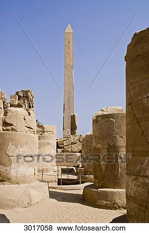 Stock Photo - Obelisk at the temple of Karnak, Luxor, Egypt . Fotosearch