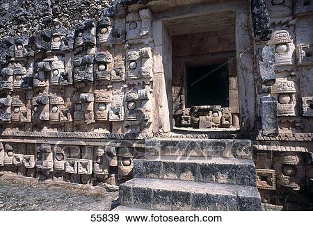 Stock Photo - Old ruins of mayan buildings, Codz Pop, Yucatan, Mexico . Fotosearch