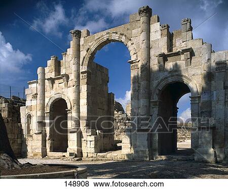 Old ruins of south gate, Jerash, Jordan View Large Photo Image Stock Photo - Old ruins of south gate, Jerash, Jordan . Fotosearch