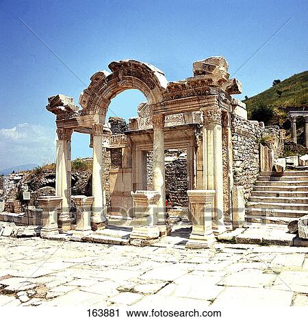 Old ruins of temple archway besides stairs, Ephesus, Turkey View Large Photo Image Stock Image - Old ruins of temple archway besides stairs, Ephesus, Turkey . Fotosearch