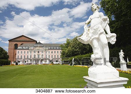 Palace garden and palace of Trier, Germany View Large Photo Image Stock Photo - Palace garden and palace of Trier, Germany . Fotosearch