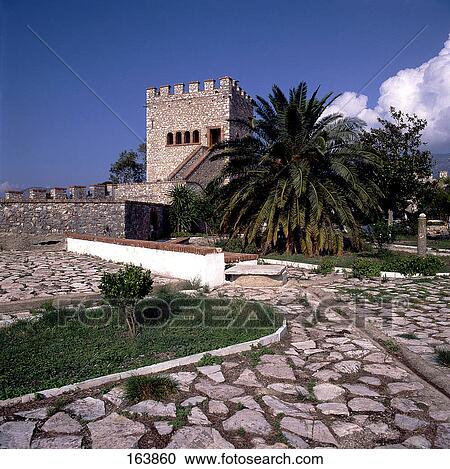 Path leading to old ruins of tower, Butrint, Albania View Large Photo Image Stock Image - Path leading to old ruins of tower, Butrint, Albania . Fotosearch