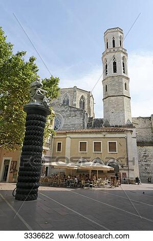 Pavement cafe and Sant Pere church, Figueras, Spain View Large Photo Image Stock Image - Pavement cafe and Sant Pere church, Figueras, Spain . Fotosearch
