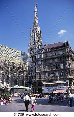 People in front of cathedral, St. Stephen's Cathedral, Vienna, Austria View Large Photo Image Stock Photo - People in front of cathedral, St. Stephen's Cathedral, Vienna, Austria . Fotosearch