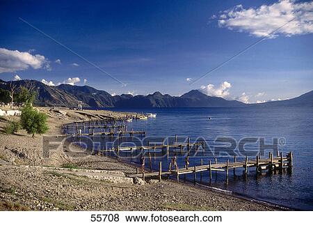 Piers at lake, Santiago Atitlan, Lake Atitlan, Solola, Guatemala View Large Photo Image Stock Photo - Piers at lake, Santiago Atitlan, Lake Atitlan, Solola, Guatemala . Fotosearch