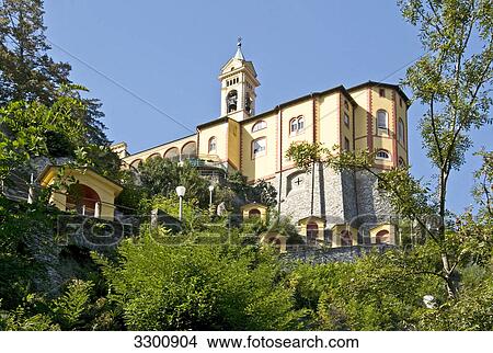 Pilgrimage church Madonna del Sasso, Locarno, Ticino, Switzerland View Large Photo Image Picture - Pilgrimage church Madonna del Sasso, Locarno, Ticino, Switzerland . Fotosearch