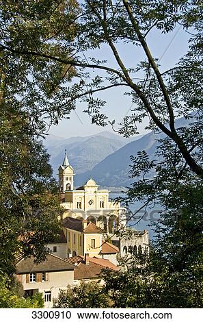 Pilgrimage church, Madonna del Sasso, Locarno, Ticino, Switzerland View Large Photo Image Stock Image - Pilgrimage church, Madonna del Sasso, Locarno, Ticino, Switzerland . Fotosearch