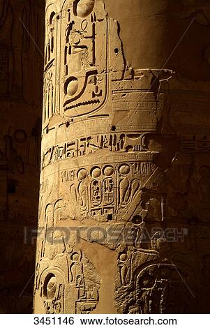 Relief on a pillar, Amun-Re Temple, Karnak, Egypt, detail View Large Photo Image Stock Photograph - Relief on a pillar, Amun-Re Temple, Karnak, Egypt, detail . Fotosearch