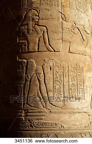 Relief on a pillar, Kom Ombo Temple, Egypt, detail View Large Photo Image Stock Photograph - Relief on a pillar, Kom Ombo Temple, Egypt, detail . Fotosearch