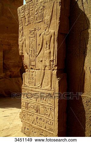 Stock Photo - Relief on a wall, Amun-Re Temple, Karnak, Egypt . Fotosearch