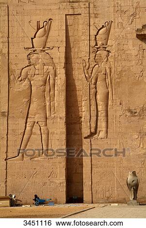 Relief on a wall of the Horus Temple, Edfu, Egypt View Large Photo Image Stock Photograph - Relief on a wall of the Horus Temple, Edfu, Egypt . Fotosearch