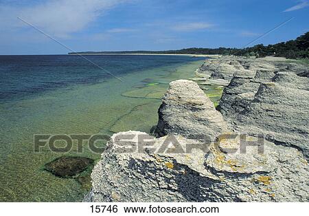 Rock formation at coast, Oeland Island, Sweden View Large Photo Image Stock Photograph - Rock formation at coast, Oeland Island, Sweden . Fotosearch