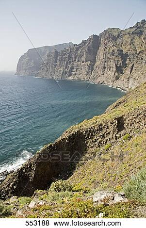 Rock formations at coast, Acantilado De Los Gigantes, Los Gigantes, Tenerife, Canary Islands, Spain View Large Photo Image Stock Photo - Rock formations at coast, Acantilado De Los Gigantes, Los Gigantes, Tenerife, Canary Islands, Spain . Fotosearch