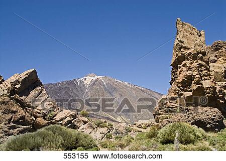Stock Photography - Rock formations on volcanic landscape, Pico De Teide, El Teide National Park, Tenerife, Canary Islands, Spain . Fotosearch