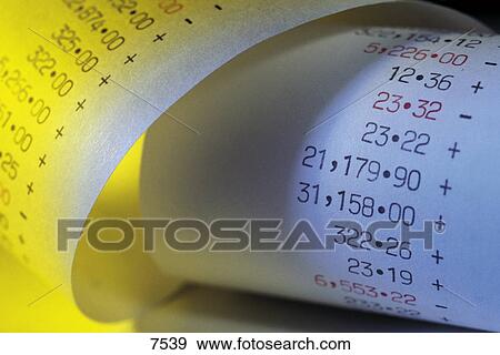 roll of paper with numbers, close-up View Large Photo Image Stock Photo - roll of paper with numbers, close-up . Fotosearch