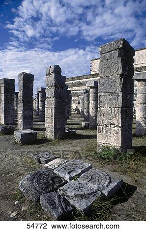Ruins of columns at archaeological site, Thousand Columns, Chichen Itza, Yucatan, Mexico View Large Photo Image Stock Image - Ruins of columns at archaeological site, Thousand Columns, Chichen Itza, Yucatan, Mexico . Fotosearch