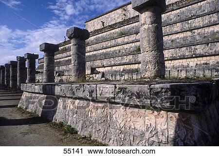 Ruins of columns at archaeological site, Temple Of Warriors, Thousand Columns, Chichen Itza, Yucatan, Mexico View Large Photo Image Stock Image - Ruins of columns at archaeological site, Temple Of Warriors, Thousand Columns, Chichen Itza, Yucatan, Mexico . Fotosearch
