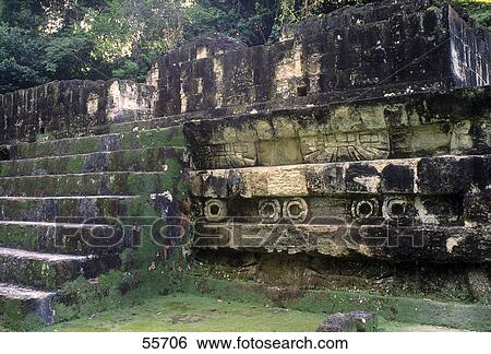Stock Photograph - Ruins of temple, El Mundo Perdido, Tikal, Peten, Guatemala . Fotosearch
