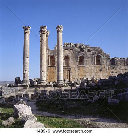 Ruins of temple, Temple Of Zeus, Jarash, Irbid, Jordan View Large Photo Image Stock Photograph - Ruins of temple, Temple Of Zeus, Jarash, Irbid, Jordan . Fotosearch