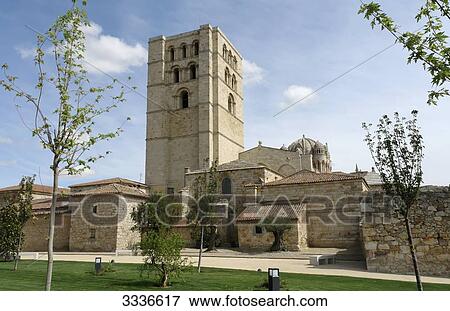 Stock Photo - San Salvador cathedral, Zamora, Spain . Fotosearch
