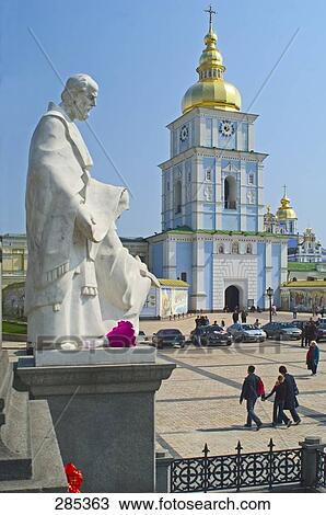 Sculpture in front of cathedral, St. Michaels Cathedral, Kiev, Ukraine View Large Photo Image Stock Image - Sculpture in front of cathedral, St. Michaels Cathedral, Kiev, Ukraine . Fotosearch