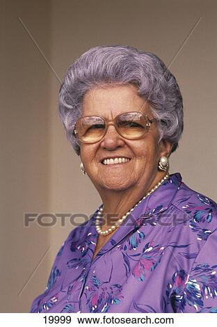 Stock Photo - senior woman smiling, portrait . Fotosearch