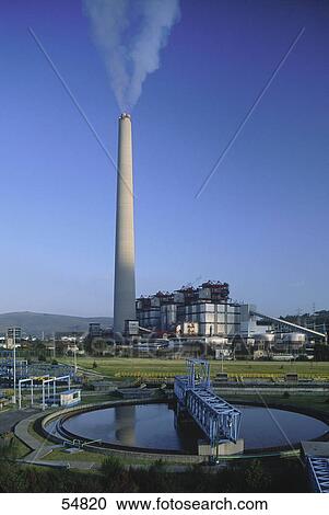 Smoke emitting from chimney of thermal power station, Galicia, Spain View Large Photo Image Stock Image - Smoke emitting from chimney of thermal power station, Galicia, Spain . Fotosearch