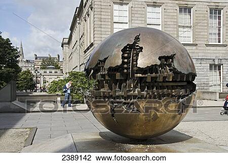 Sphere sculpture at forecourt, Trinity College, Dublin, Ireland View Large Photo Image Stock Image - Sphere sculpture at forecourt, Trinity College, Dublin, Ireland . Fotosearch
