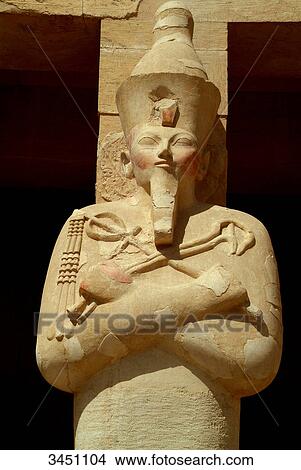 Picture - Statue at the Hatschepsut Temple, Luxor, Egypt, close-up . Fotosearch
