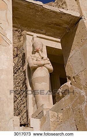 Statue at the temple of Hatshepsut, Luxor, Egypt, low angle view View Large Photo Image Stock Image - Statue at the temple of Hatshepsut, Luxor, Egypt, low angle view . Fotosearch