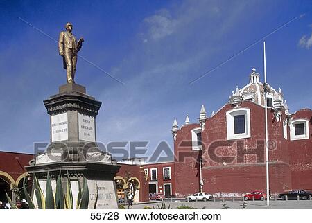 Statue in front of palace, Plaza Mayor, Cholula, Puebla, Puebla State, Mexico View Large Photo Image Stock Photo - Statue in front of palace, Plaza Mayor, Cholula, Puebla, Puebla State, Mexico . Fotosearch