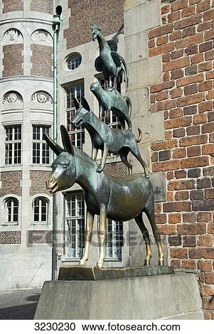 Statue of the Town Musicians of Bremen, Bremen, Germany View Large Photo Image Stock Image - Statue of the Town Musicians of Bremen, Bremen, Germany . Fotosearch