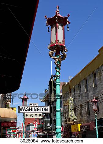 Street lamp at the Chinatown of San Francisco, USA View Large Photo Image Picture - Street lamp at the Chinatown of San Francisco, USA . Fotosearch