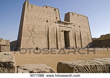 Stock Photo - Temple of Horus in Edfu, Egypt . Fotosearch