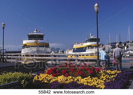 Tourists at harbor, Pier 39, San Francisco, California, USA View Large Photo Image Stock Image - Tourists at harbor, Pier 39, San Francisco, California, USA . Fotosearch