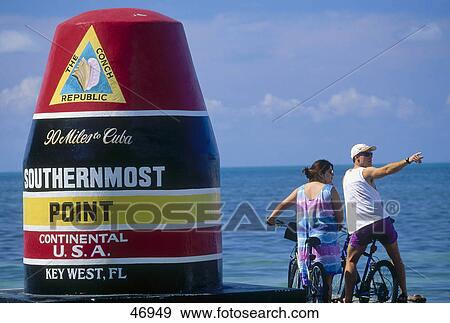 Tourists at marking depicting Southernmost Point of United States, Key West, Florida, USA View Large Photo Image Stock Photo - Tourists at marking depicting Southernmost Point of United States, Key West, Florida, USA . Fotosearch