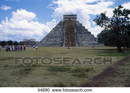 Tourists near pyramid, Pyramid Of Kukulcan, Chichen Itza, Yucatan, Mexico View Large Photo Image Stock Image - Tourists near pyramid, Pyramid Of Kukulcan, Chichen Itza, Yucatan, Mexico . Fotosearch