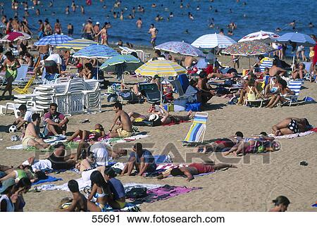 Tourists on beach, Luanco, Asturias, Spain View Large Photo Image Stock Image - Tourists on beach, Luanco, Asturias, Spain . Fotosearch