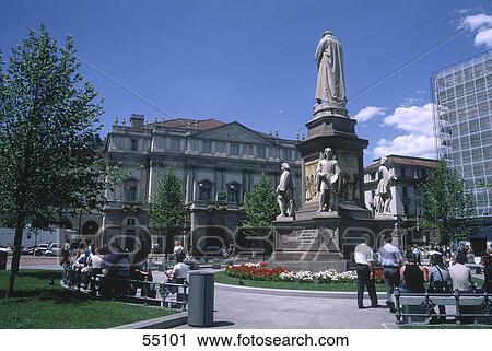 Tourists outside opera house, La Scala, Milan, Lombardy, Italy View Large Photo Image Stock Image - Tourists outside opera house, La Scala, Milan, Lombardy, Italy . Fotosearch