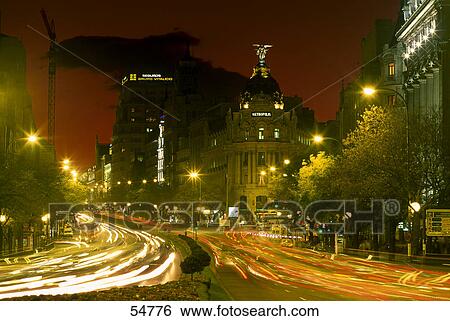 Traffic in city, Alcala Street, Madrid, Spain View Large Photo Image Stock Photograph - Traffic in city, Alcala Street, Madrid, Spain . Fotosearch