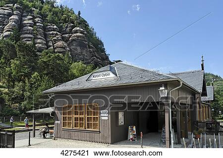 Stock Image - Train station, Spa Town Oybin, Saxony, Germany, Europe . Fotosearch