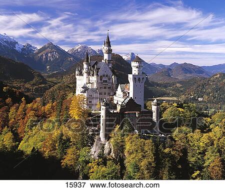 Trees around Castle, Neuschwanstein Castle, Bavaria, Germany View Large Photo Image Stock Photo - Trees around Castle, Neuschwanstein Castle, Bavaria, Germany . Fotosearch