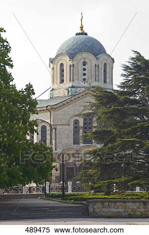 Trees in front of cathedral, St. Volodymyrs Cathedral, Ukraine View Large Photo Image Stock Photography - Trees in front of cathedral, St. Volodymyrs Cathedral, Ukraine . Fotosearch